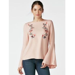 ❌SOLD❌Embroidered Flare Sleeve Blouse